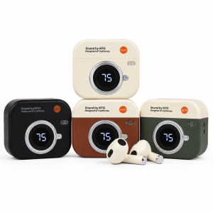 Q86 Retro Camera Design True Wireless Earbuds – Bluetooth 5.4 TWS with Leather Texture, Digital LED Display, Low Latency Gaming & ENC Noise Reduction - Image 3